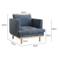 ราคา FURNATUR โซฟาไม้เชอร์รี่ รุ่น SF026 ผ้าลูกฟูก สีเทา fabric 85 (10553084)