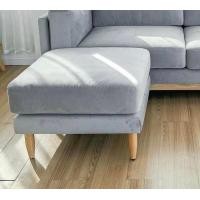 ราคา Casa.grandy โซฟาผ้ากำมะหยี่โครงสร้างไม้ยางพาราพร้อมสตูล Loaf Sofa Set เทา velvet 90 (10884803)