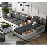 ราคา JWN STUDIO โซฟาห้องรับแขกตัว L โซฟา 5 ที่นั่ง Smart sofa 338 dark grey fabric (11086288)