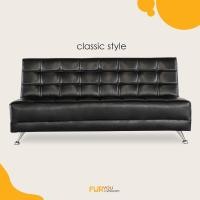ราคา Furyouliving โซฟาเบด ปรับนอนได้ 3 ระดับ หุ้มเบาะหนัง PVC หนัง pvc 3 ที่นั่ง สีดำ (10128684)
