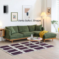 ราคา Mitten Studio UENO SOFA ทรง L-Shape โซฟาผ้าลูกฟูกถอดซักได้ โครงไม้แท้ LA-Shape (10220832)