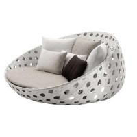 ราคา Kyotohaus เตียงหวายทรงกลม เดย์เบดหวาย รุ่น Mizu โครงอลูมิเนียม สีขาว fabric 140 (10936116)