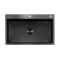 ราคา TEKA SINK อ่างล้างจานสแตนเลส 1หลุม รุ่น TQ 82 สีดำ ฟรีก๊อกน้ำเย็น (12601646)