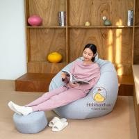 ราคา Holidaychair บีนแบค เก้าอี้เม็ดโฟม ทรงหยดน้ำ bean bag เก้าอี้บีนแบ็ก เบาะนั่งเม็ดโฟม เก้าอี้มินิมอล (ไม่รวมที่วางเท้า) รุ่น HCS-001 สีเทาอ่อน 3XL (12480461)