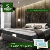 ราคา Springmate ที่นอนและเครื่องนอนที่โรงแรมส่วนใหญ่เลือกใช้ ที่นอน รุ่น Aurea 6feet 6 ฟุต Double offset spring + Evo Foam (10241225)