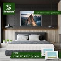 ราคา Springmate ที่นอนและเครื่องนอนที่โรงแรมส่วนใหญ่เลือกใช้ ที่นอน รุ่น Selene 3feet5inch 3.5 ฟุต Double offset spring + Evo Foam (10241226)