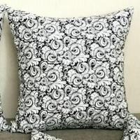 ราคา MaliDecor หมอนอิงผ้าคอตตอน โทนสีขาวดำ ขนาด 16x16 นิ้ว ลายไทย (10591309)
