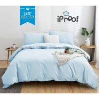 ราคา iProof ครบเซตถูกกว่า เซตผ้าปูที่นอนกันน้ำ พร้อมปลอกผ้านวม และ ปลอกหมอนข้างกันน้ำ (สีฟ้า) ผ้าปูขนาด 3.5 ฟุต ปลอกหมอนหนุน 2 ใบ (10844885)