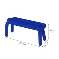 ราคา เก้าอี้ม้านั่งรุ่น Makkie เก้าอี้คาเฟ่ สตูลยาว เก้าอี้ดีไซน์คลิป น้ำเงิน (12240763)