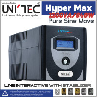 ราคา UNITEC เครื่องสำรองไฟ Hyper Max Pure Sine Wave 1200VA/840W ประกัน 2 ปี (12616936)