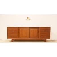 ราคา PF_Phrae | ชั้นวางทีวี เค้าท์เตอร์วางทีวีประตูบานเลื่อน 6ลิ้นชัก 200*45*70ซม. สีเนื้อไม้ (10870487)