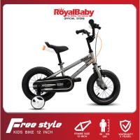 ราคา RoyalBaby จักรยานเด็ก 12 นิ้ว FREESTYLE V.2 STL สีใหม่ กระติกน้ำทรงไอพ่นใต้เบาะ สีเทา (12086922)