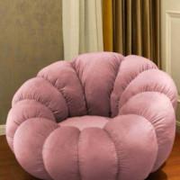 ราคา Mobilia โซฟาหลุม เบาะกำมะหยี่ สีชมพู (ขนาด 100 cm.) (10750208)