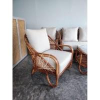 ราคา Wichian Thai Craft เก้าอี้อาร์มแชร์หวายแท้ติดเปลือกพร้อมเบาะหนานุ่ม หวายแท้ (10762138)