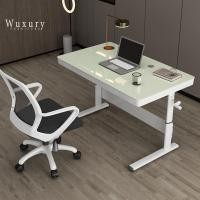 ราคา Wuxury Furniture โต๊ะทำงานเพื่อสุขภาพ ปรับความสูงได้ TOPกระจกนิรภัย โต๊ะคอมพิวเตอร์ โต๊ะสำนักงาน ส่งฟรี สีขาว 100CM (10762069)
