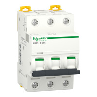 ราคา Schneider Electric A9K24320 Miniature Circuit Breaker, Acti9 iK60N, 3P, 20 A, C curve, 6000A (12601843)