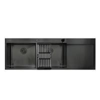 ราคา Lucky Flame อ่างล้างจานสแตนเลสเคลือบ PVD สีดำ 2 หลุม 1 ที่พักจาน EUB-1252 (12617255)