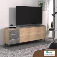 Inhome Furniture ชั้นวางทีวี Berlin 2063 ขนาด W200xD40xH77 ซม. รุ่น TV-2063-S-MB