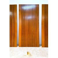 ราคา PF_Phrae | ประตูไม้สักแท้ ลายโมเดิร์นเซาะร่อง ไม้สักแห้ง ขนาด80x200 , 90x200 , 100x200ซม. สีเนื้อไม้ 80x200 (12625524)