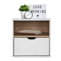 ราคา Luvora Shiftex03 ตู้ลิ้นชักหัวเตียง ตู้อเนกประสงค์ สีทูโทน สวย ประกอบง่าย ขาว/โอ็ค (12632668)