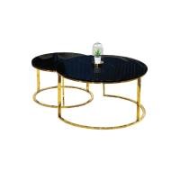 ราคา HS Mall HS โต๊ะกลางหินอ่อน ทรงกลม ขาสเเตนเลท100% สีดำ (10187863)