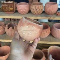 ราคา ปั้นเอง Pun-Ang กระถางแคคตัส กระถางดินเผา กระถางดินเผาทรงกลม 1 (10438121)