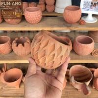 ราคา ปั้นเอง Pun-Ang กระถางแคคตัส กระถางดินเผา กระถางดินเผาทรงกลม 4 (10438124)