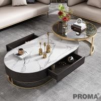 ราคา PROMA โต๊ะกลางโซฟาท็อปหินพร้อม พร้อมโต๊ะกลมท็อปกระจก ขาวหินอ่อน (10469167)