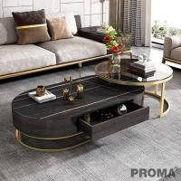 ราคา PROMA โต๊ะกลางโซฟาท็อปหินพร้อม พร้อมโต๊ะกลมท็อปกระจก ดำหินอ่อน (10469168)