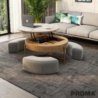 ราคา PROMA ชุดโต๊ะกลางทรงกลม อเนกประสงค์ ลายหินอ่อน โต๊ะลายไม้ (10469181)