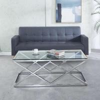 ราคา JK FURNITURE MODERN โต๊ะกลางรับแขก โต๊ะกลางกระจก ขนาด 60x120x42 ซม. โครงขาสแตนเลสสีเงิน ท๊อปด้านบนกระจกนิรภัยแบบใส โต๊ะกลางกระจก ขนาด 60x120x42 ซม. (10528590)