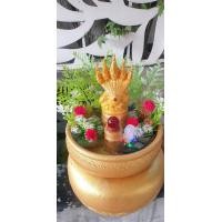 ราคา รักบ้าน26 อ่างน้ำพุเสริมฮวงจุ้ย พญานาค ทอง 7 x 15 ซม. พญานาค 5 เศียร (10550911)