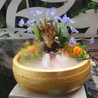 ราคา รักบ้าน26 อ่างน้ำพุเสริมฮวงจุ้ย พญานาค ดำทอง 7 x 15 ซม. พญานาค 5 เศียร (10550912)