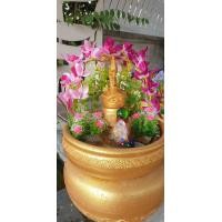 ราคา รักบ้าน26 อ่างน้ำพุเสริมฮวงจุ้ย พญานาค 5 x 13 ซม. พญานาค 1 เศียร ทอง (10550907)