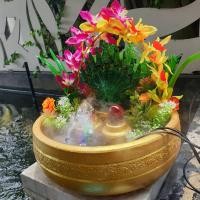 ราคา รักบ้าน26 อ่างน้ำพุเสริมฮวงจุ้ย พญานาค เขียว 15 x 25 ซม. พญานาค 9 เศียร (10551495)