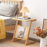 ราคา FURNATUR โต๊ะข้างเตียงไม้ไผ่ รุ่น BTB004 ยาว47*กว้าง37*สูง58 ซม. (10798715)