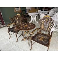 ราคา Anchisaalloy ชุดสนามอัลลอยด์ โต๊ะ1 เก้าอี้2 สีสนิมเขียนทอง (10891720)