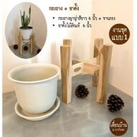 ราคา CK DECOR กระถางต้นไม้พร้อมขาตั้งไม้สักแท้ +จานรอง 6 นิ้ว ญาญ่าพร้อมขาตั้ง (10891511)