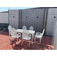 ราคา Anchisaalloy ชุดสนาม อัลลอยด์ 6 ที่นั่ง ลายหรู โต๊ะสนาม เก้าอี้สนาม สีขาว (10932813)