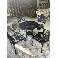 ราคา Anchisaalloy ชุดสนามมอัลลอยด์ โต๊ะสนาม สีดำด้าน (10936786)