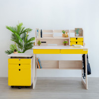 ราคา Knotty Berry โต๊ะเขียนหนังสือไม้ยางพารา รุ่น LEAF กว้าง 100 x ลึก 65 x สูง 115 ซม. (สูงถึงหน้าโต๊ะ 73 ซม.) สีไม้ธรรมชาติ/เหลือง (10962360)