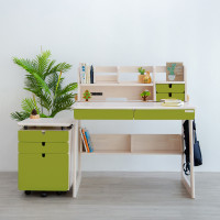 ราคา Knotty Berry โต๊ะเขียนหนังสือไม้ยางพารา รุ่น LEAF กว้าง 100 x ลึก 65 x สูง 115 ซม. (สูงถึงหน้าโต๊ะ 73 ซม.) สีไม้ธรรมชาติ/เขียว (10962372)