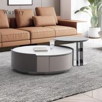 ราคา Wuxury furniture โต๊ะกลางโซฟา โต๊ะกาแฟ สไตล์โมเดิร์น TOPหิน หุ้มหนังสวยหรู 80*50 (11053528)