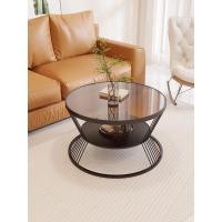 ราคา Lihong โต๊ะกลางโซฟา ST-006 ทรงกลมสไตล์โมเดิร์น 2 ชั้น 45cm. ดำ(กระจกสีชาเรียบ) (12146989)