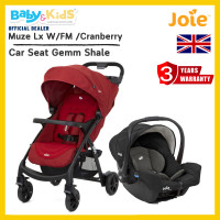 ราคา Joie รถเข็นเด็กStroller Muze Lx W/FM + Joie คาร์ซีทเด็ก คาร์ซีทตะกร้า Meet Gemm Cranberry/Shale (12150295)