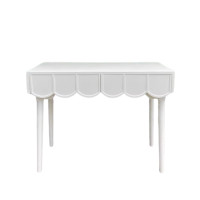 ราคา FairyHouse โต๊ะคอนโซลวินเทจ โต๊ะ สไตล์วินเทจ คอนโซล working table CT23-01 ขาว ไม่มีชั้นวางของ (12177672)