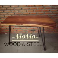 ราคา MoMo Wood&Steel โต๊ะกลางไม้จามจุรีLoft33-357050 ขาเหล็กเส้นกลม (12277425)