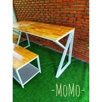 ราคา MoMo Wood&Steel โต๊ะอาหาร/ทำงาน/คอมพ์6012075 ขาเหล็กขาว (12277441)