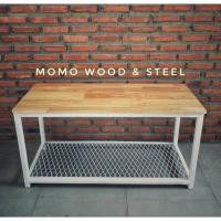 ราคา MoMo Wood&Steel โต๊ะกลาง / โต๊ะวางTV /ขาตู้ปลา 4010040 ขาเหล็กขาว (12277442)