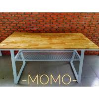 ราคา MoMo Wood&Steel โต๊ะอาหาร/ทำงาน/คอมพ์6012075 ขาเหล็กขาวชั้นตะแกรง (12277440)